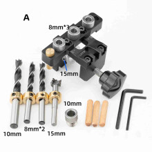 Set de localisation pour perceuse de menuiserie 3-en-1 en alliage d'aluminium 8/10/15 mm