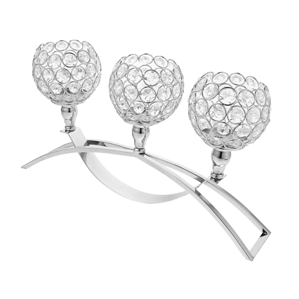 Arms Crystal Candelabra Stable Arch Bridge Design  Transparency Crystal Tealight Holder For Wedding Centerpiece