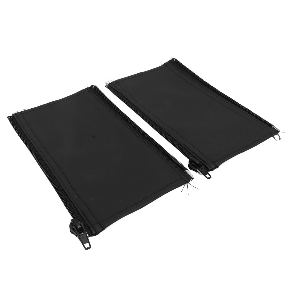 2pcs Stroller Handle Sleeve Zipper Cover, PU Leather, Black, 19.1x10.8cm