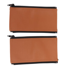 Brown Zipper Stroller Handle Sleeves - Protective and Washable 2pcs