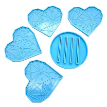 Coaster Resin Molds Set Silicone Coaster Storage Rack Mold Heart