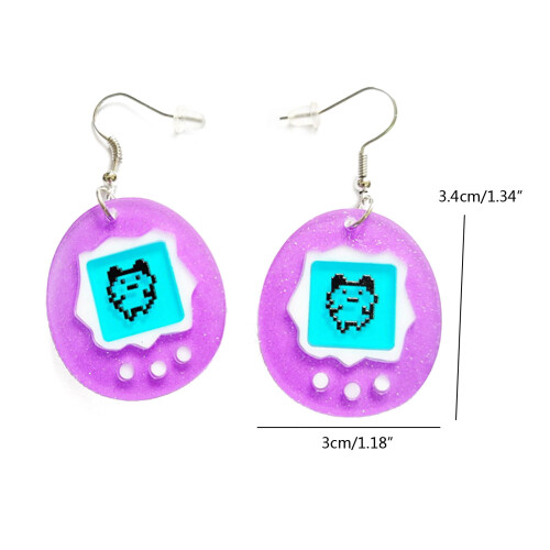 Electronic Pet Egg Acrylic Earrings Funny Cartoon Game Console 2