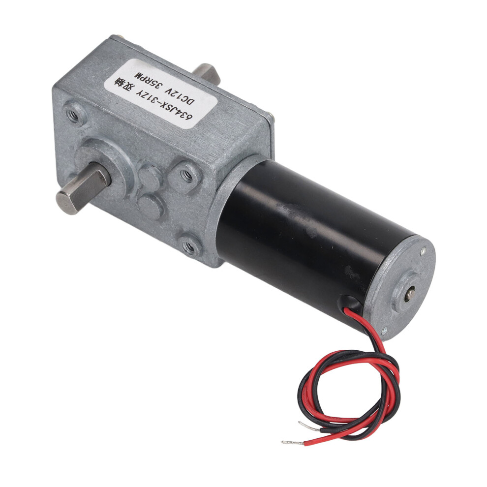 12V Dc Worm Gear Motor 35Rpm Dual Shaft Self Locking Cw/Ccw 7901371745947