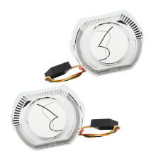 12V 5W White LED Angel Eyes Halo DRL Bezel Shrouds for 3-Inch Bi Xenon & Dual Lens Headlights
