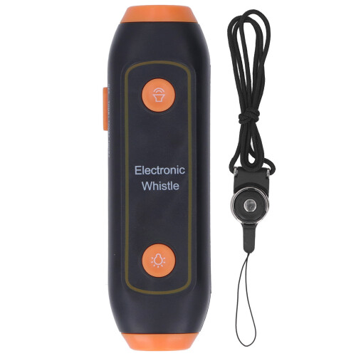 Electronic Whistle 3-Tone, 3 Level Volume, LED Light, Orange 1