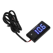 Ultra-dünnes wasserdichtes DC12V Motorrad-LCD-Voltmeter 57x27x11mm Blau