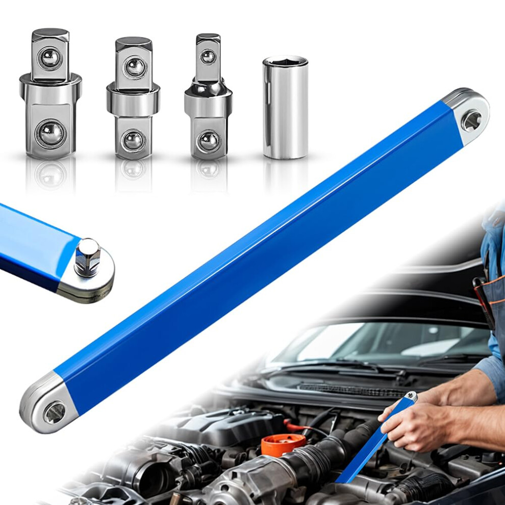 Offset Extension Wrench, Cranked Extension Wrench, Wrench Set With 1/2 Inch, 1/4 Inch And 3/8 Inch Drive Adapter, Offset Extension Wrench 9426802531701