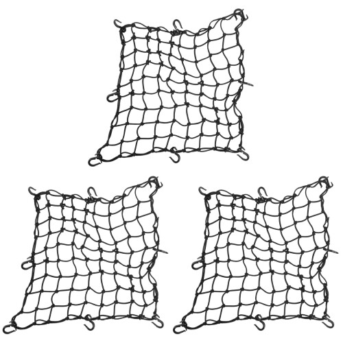 3Pièces Filet Elastique Noir Accessoire Indispensable Camping 1