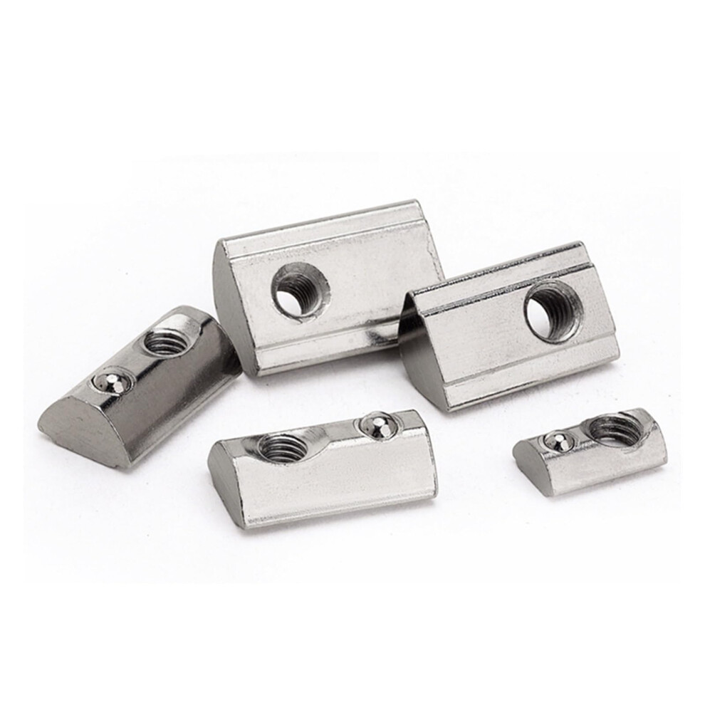 Halfround Elastic Knurled Nut For Aluminum Extrusion Profiles M3 M4 M5 M6 M8 (Color: Silver, Size: 30S M8x100pcs) 30S M8x100pcs Silver 9426802531879