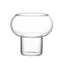 Elegantes, kürbisförmiges Trinkglas, transparentes, temperaturschockbeständiges Borosilikatglas für Cocktails und Desserts, wiederverwendbarer,