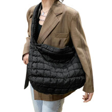 Bolsa de ombro acolchoada e volumosa para mulheres, bolsa feminina versátil para presente com design acolchoado, bolsa leve feita com nylon premium,