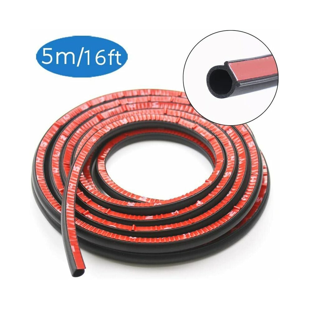 Door Seal Strip For Automotive & Truck, Self Adhesive Backing Noise Reduction & Water Barrier, Flexible Epdm Rubber For Versatile Use (5M X 9358999379371