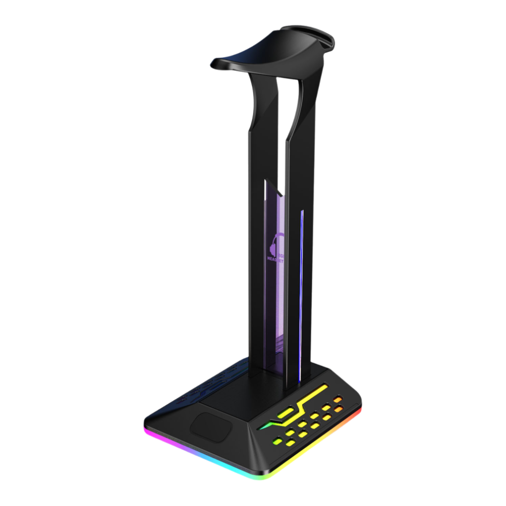 Headphone Stand Deluxe, Rgb Headphones Stand With Universal Headphones Support, 7 Color Modes For Customizable Ambience, Premium Aluminum & Tpu 9173940306738