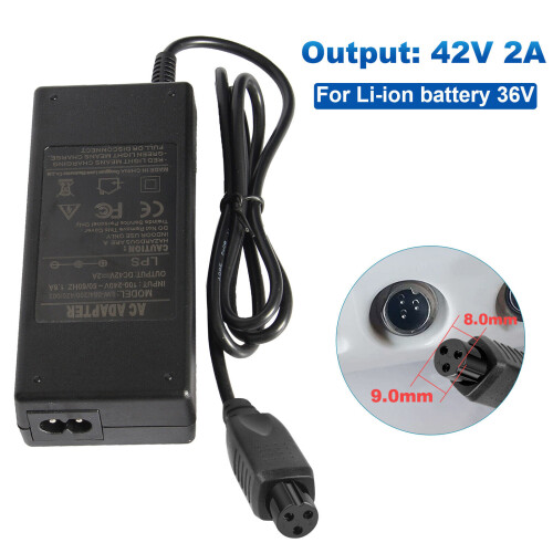 Efficient Charging System for 36V Balancing Scooter, DC Connector 5.5X2.5mm with Removable Plug Design, Automatic Charging Mode and Float Mode for 2