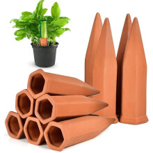 Indoor Outdoor Use Set, Adjustable Water Flow, Terracotta Self Watering Spikes, Healthy Root Growth, Automatic Plant Waterers (10PCS)
