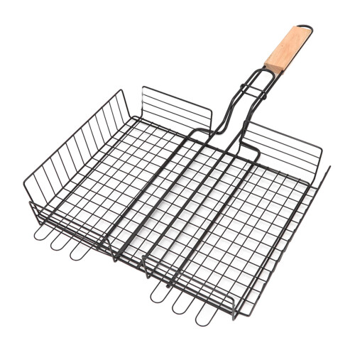 Καλάθι ψησταριάς για ψάρια και λαχανικά Bbq, ανθεκτικό στη θερμότητα σίδερο 1