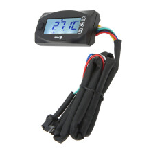 Motorcycle Digital Display 4-in-1 Volt Temp Timer Oil Gauge 14mm M12x1.5