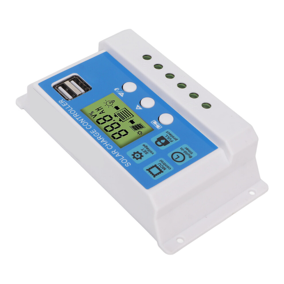 Pwm Solar Charge Controller 12V/24V 30A Lcd Usb White 9471371757564