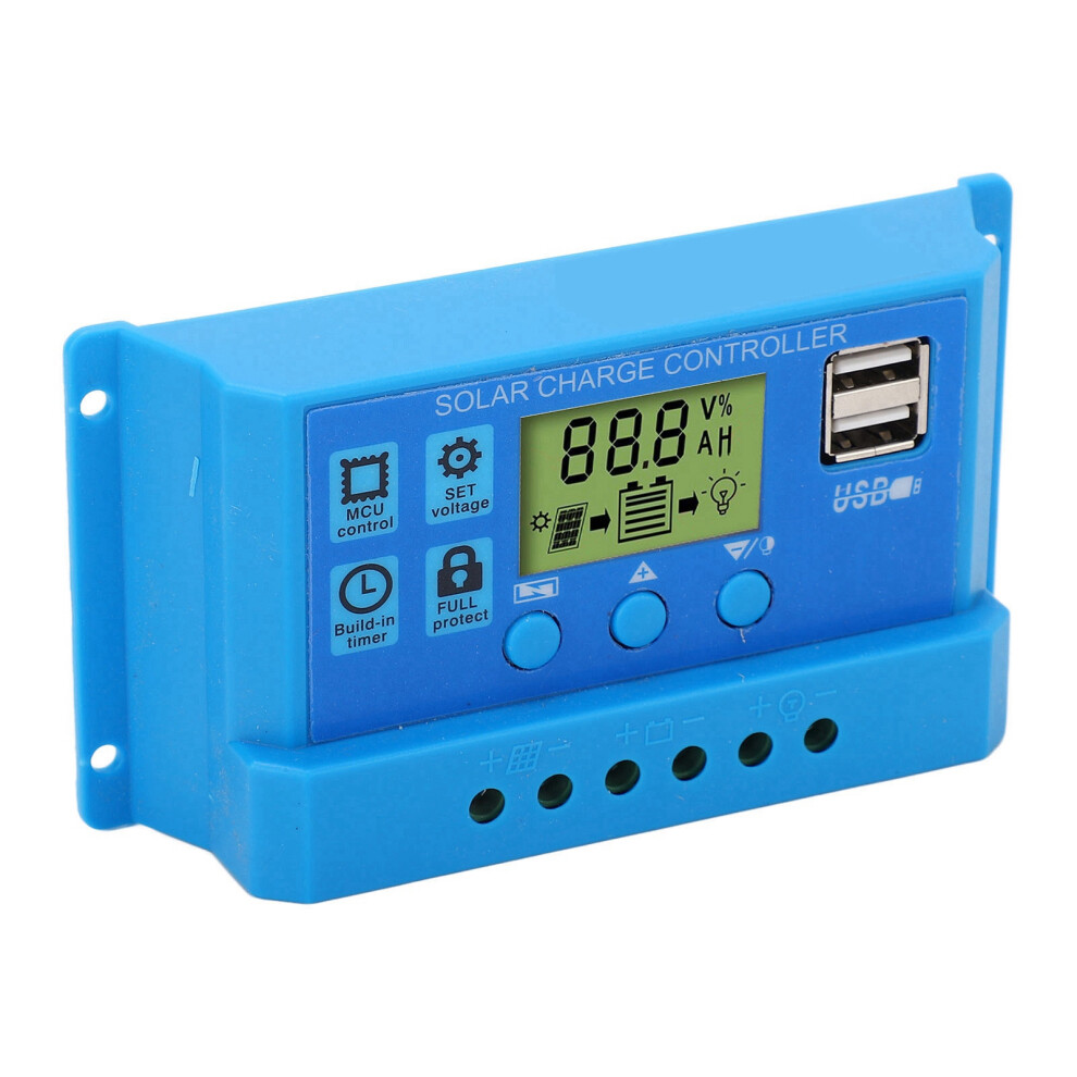12V/24V Blue Pwm Solar Charge Controller With Lcd Adjustable Parameters 5091371791524