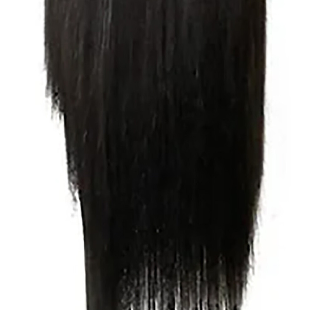 Unisex Black Long Straight Wig With Bangs For Women, 70Cm Synthetic Cosplay Drag