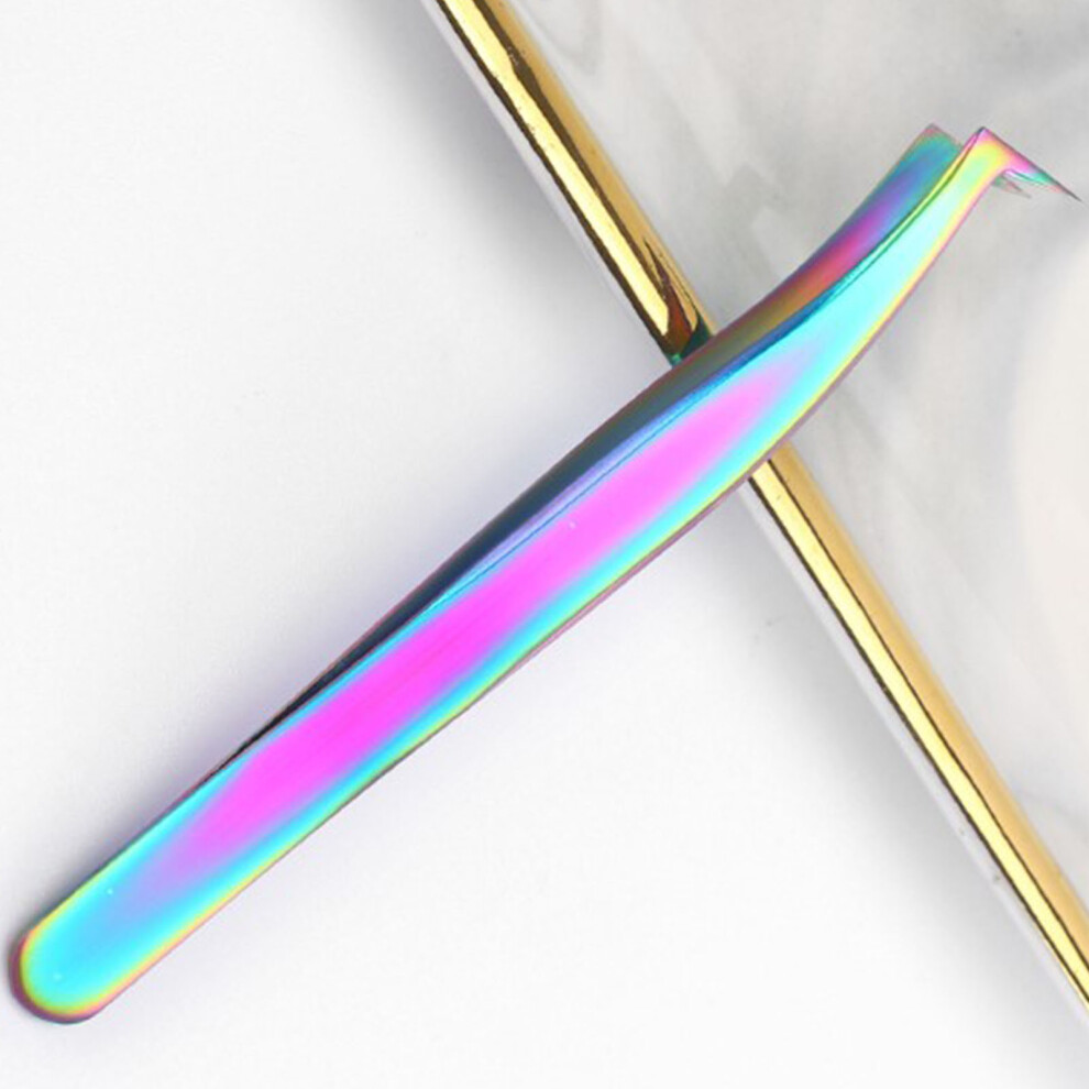 Colorful Volume Lash Tweezer L Angled Tips for Precision Eyelash Work