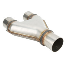 Universal 409 Silber Doppelrohr-Auspuff 51mm ID 255mm