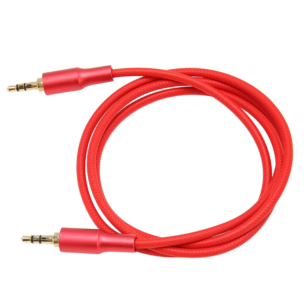 3.5Mm Male To Male Sound Aux Cable 3.3Ft Nylon Woven Red 3081371760868