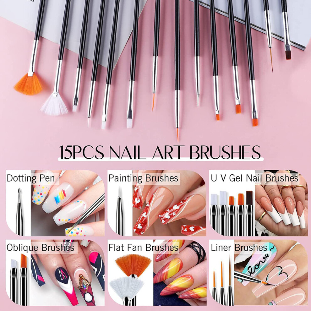 Salon-Quality 31pcs Nail Art Brushes for Drawing & Striping Designs