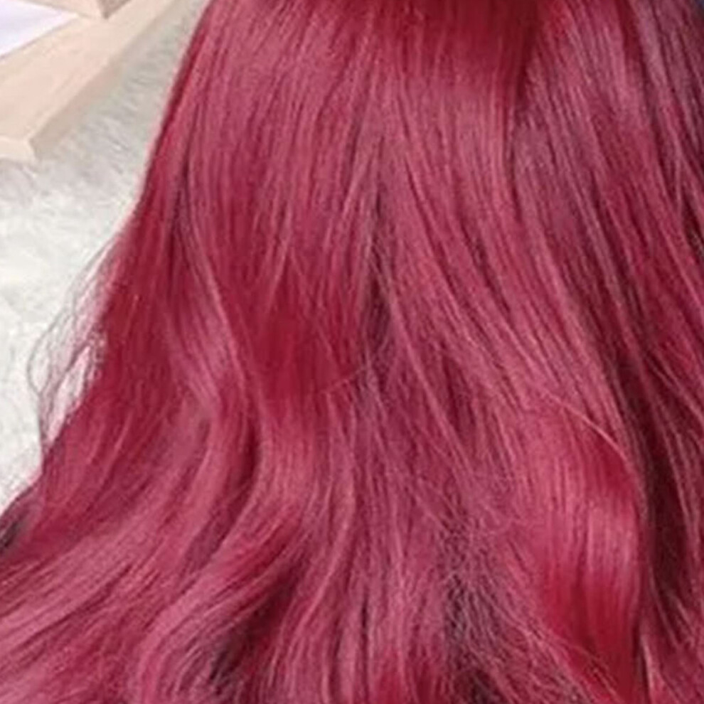 Unisex Red Adjustable Wine Long Curly Wig - High Temp Fiber Comfy & Stylish