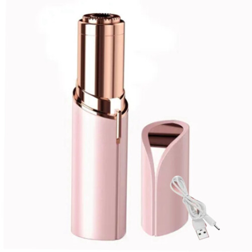 Pink Electric Eyebrow Trimmer USB Rechargeable, Compact 10.5cm 1