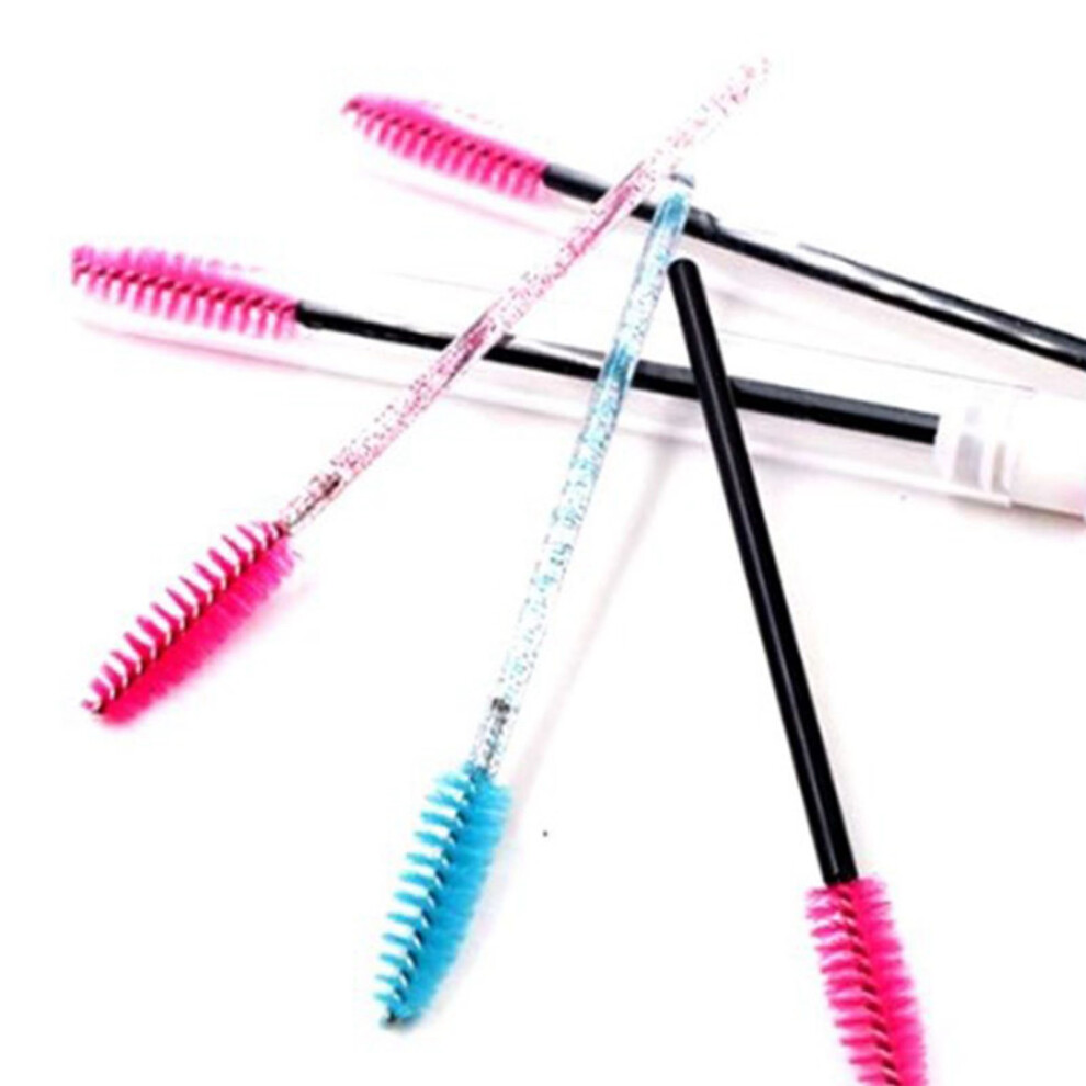 Colorful Rhinestones 10pcs Mascara Wand Tube Set, 12cm Disposable Brushes
