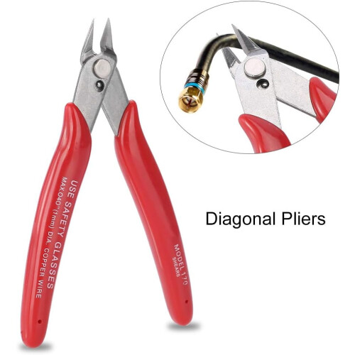 Sidecutting wire cable cutter Diagonal decorative tool with comfortable grip  Red ( 170)  170  170 2