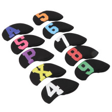 10pcs Golf Iron Head Covers Waterproof Neoprene Set, Large Color Numbers