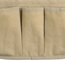 Canvas Chair Caddy Bag with Pockets, Khaki, Hospital & Camp Bedside Organizer