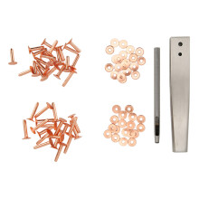 DIY Leather Craft Copper Rivets Burrs Kit with Tools for Bags & Belts Style C