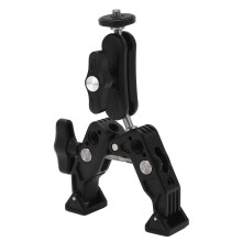 Kettős gömbfejű szuperszorító tartó, meghosszabbított foglalatú kar, nagy teherbírású karcálló pad, rugalmas szögállítás DSLR GoPro