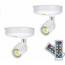Projecteur d'intérieur rotatif, projecteurs LED sans fil à piles pour décoration murale, avec télécommande tactile, dissipation de la chaleur et