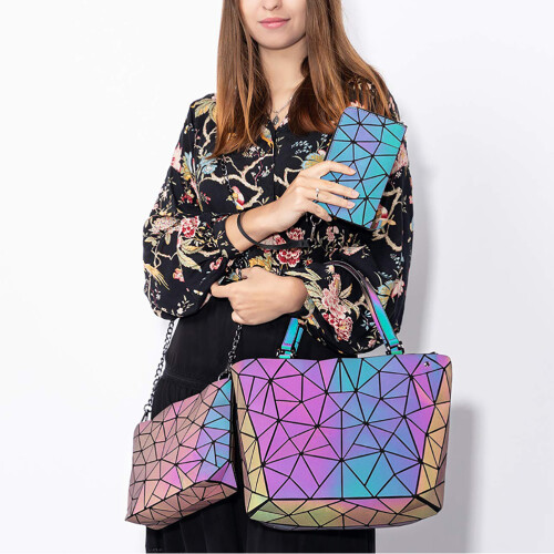Ανακλαστική τσάντα Crossbody για γυναίκες, καλά οργανωμένη εσωτερική ολογραφική 1