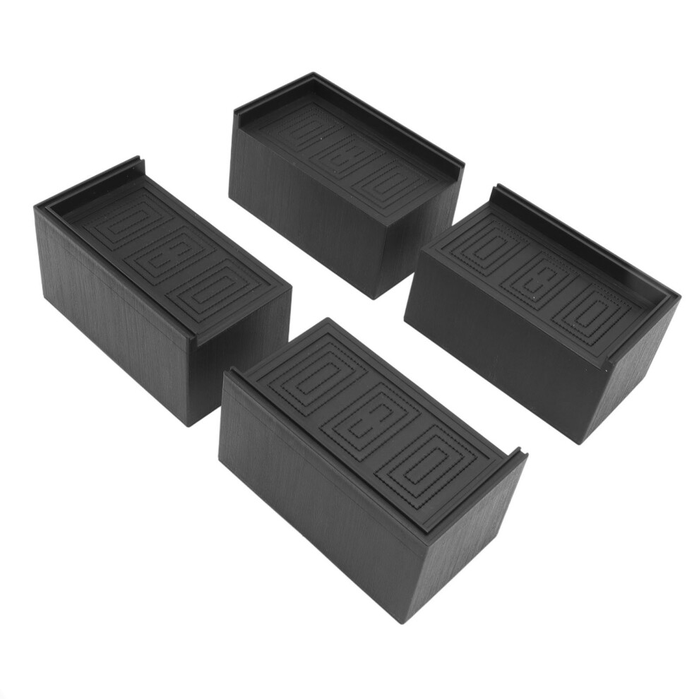 Adjustable 4Pcs Furniture Risers 3In Black Rubber For Beds & Sofas 4101373517655