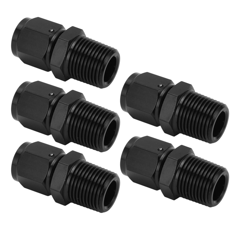 5 Pcs 6An Female To 3/8 Npt Male Aluminum Hose Adapter Black 5041371806469