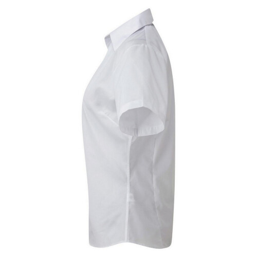 Premier (8, White) Premier Short Sleeve Poplin Blouse / Plain Work Shirt 1