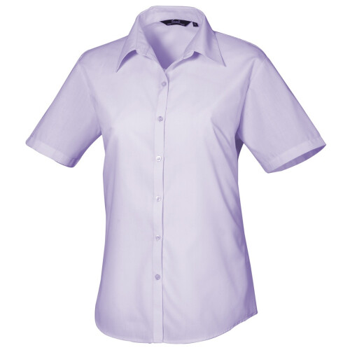 Premier (20, Lilac) Premier Short Sleeve Poplin Blouse / Plain Work Shirt