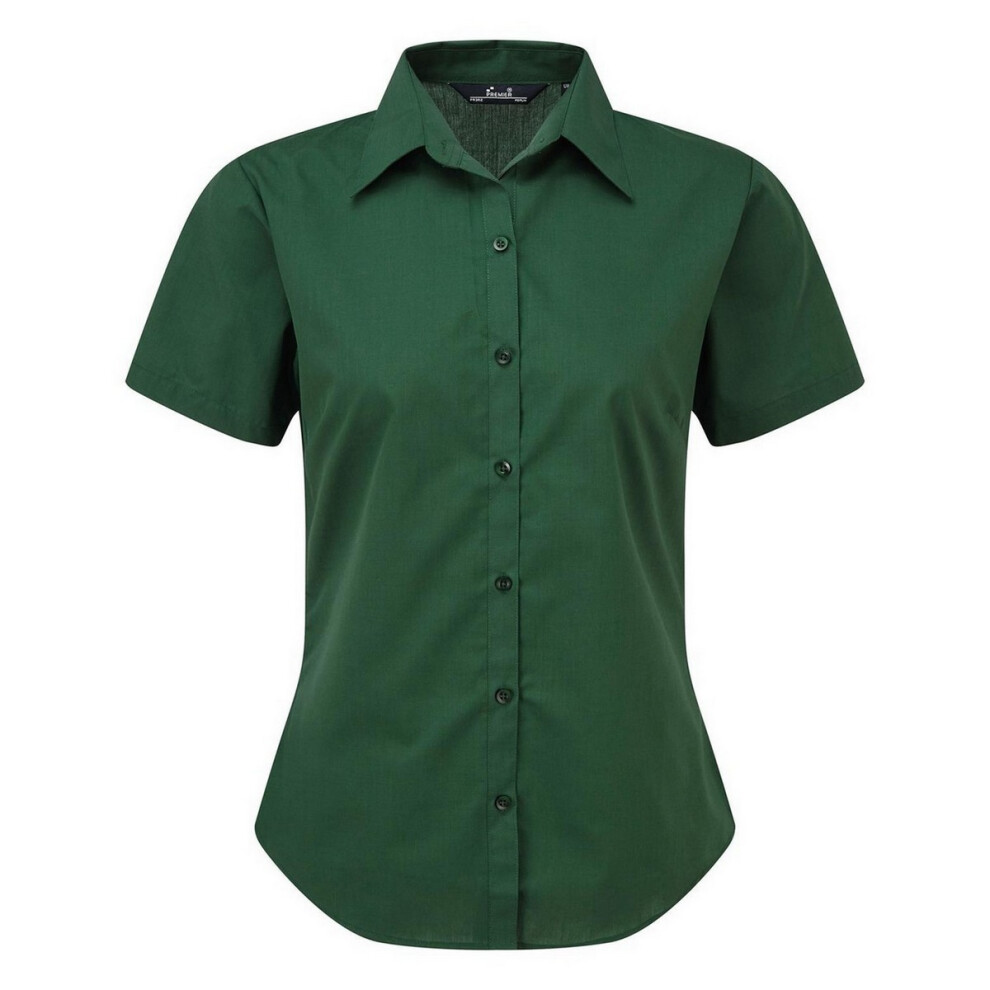 (18, Bottle) Premier Short Sleeve Poplin Blouse / Plain Work Shirt