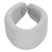 Ergonomic Grey Nylon Neck Brace with Elastic Sponge and Chin Support for Home M