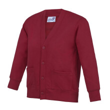 (3-4 Years, Burgundy) AWDis Academy Childrens/Kids Button Up School Cardigan