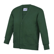 (13 Years, Green) AWDis Academy Childrens/Kids Button Up School Cardigan