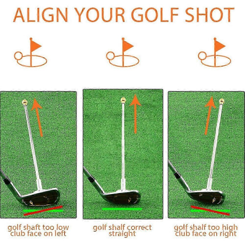 (Gold) Golf Alignment Sticks,Magnetic Golf Club Alignment Stick Training Aids Part Help Visualize Golf Gift 1