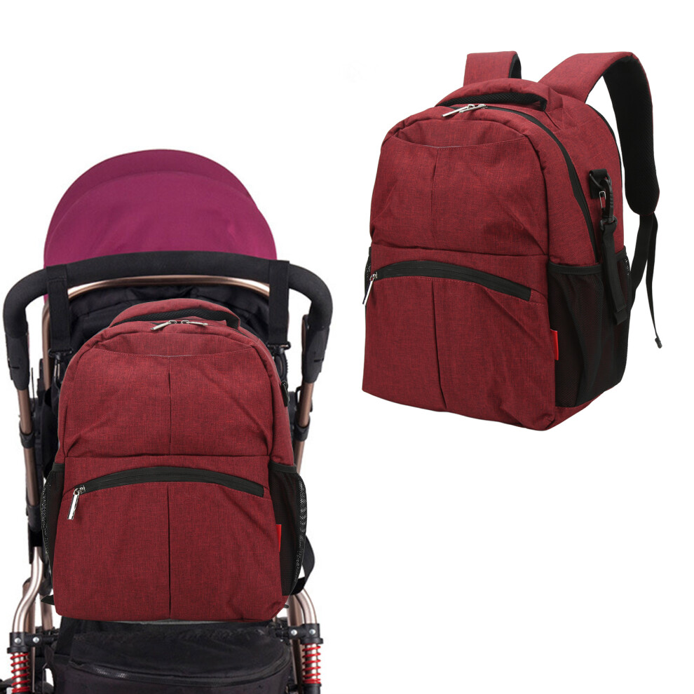 Waterproof Nylon Compartment Backpack, 30x16.5x39cm, Red