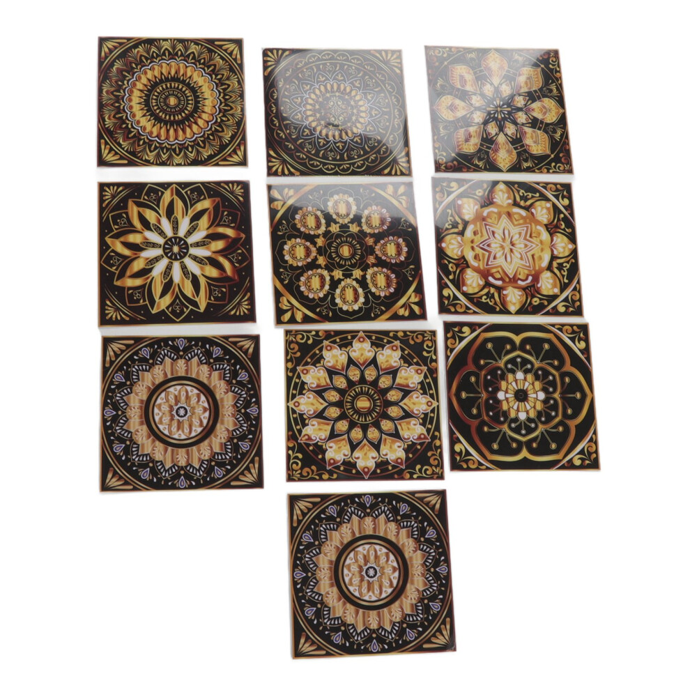 10Pcs Waterproof Patterned Tile Stickers Self Adhesive For Bedroom Or Kitchen 4951371773344