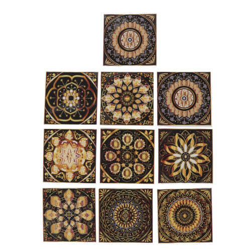 10pcs Waterproof Patterned Tile Stickers Self Adhesive for Bedroom or Kitchen 1